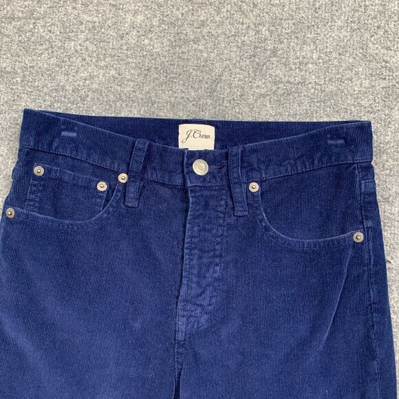 J Crew Pants Womens 25T Tall Blue Vintage SLIM Straight Corduroy Mid Rise Pocket - Picture 3 of 12